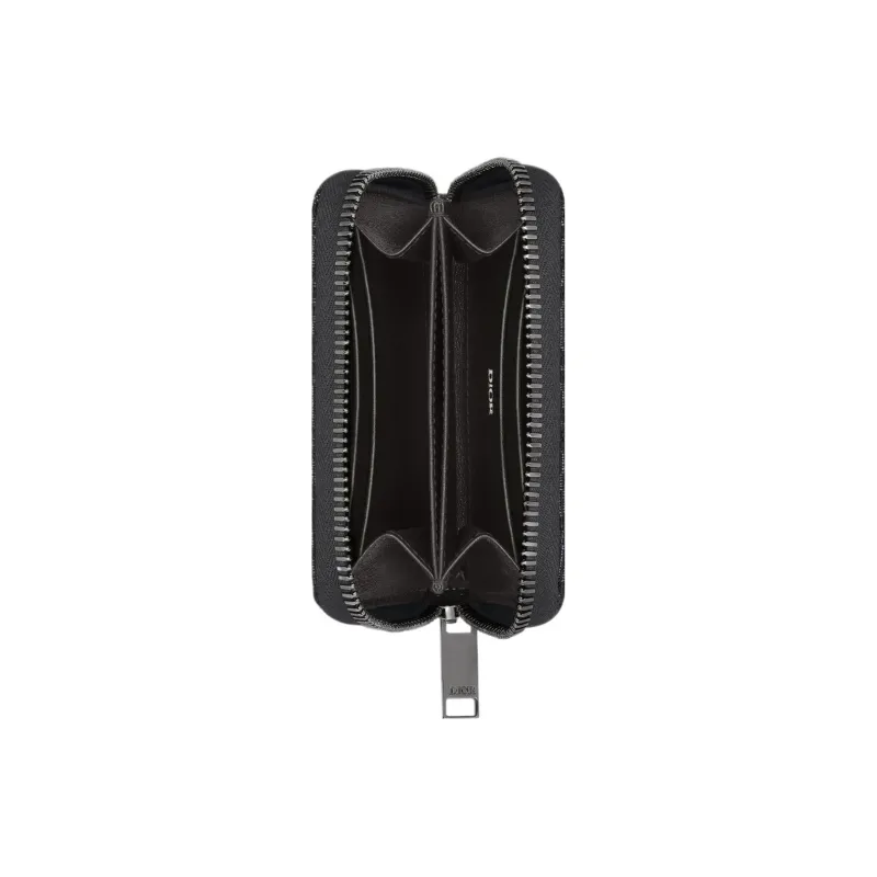 DIOR Oblique Jacquard Fabric Card Holder Men's Black-3