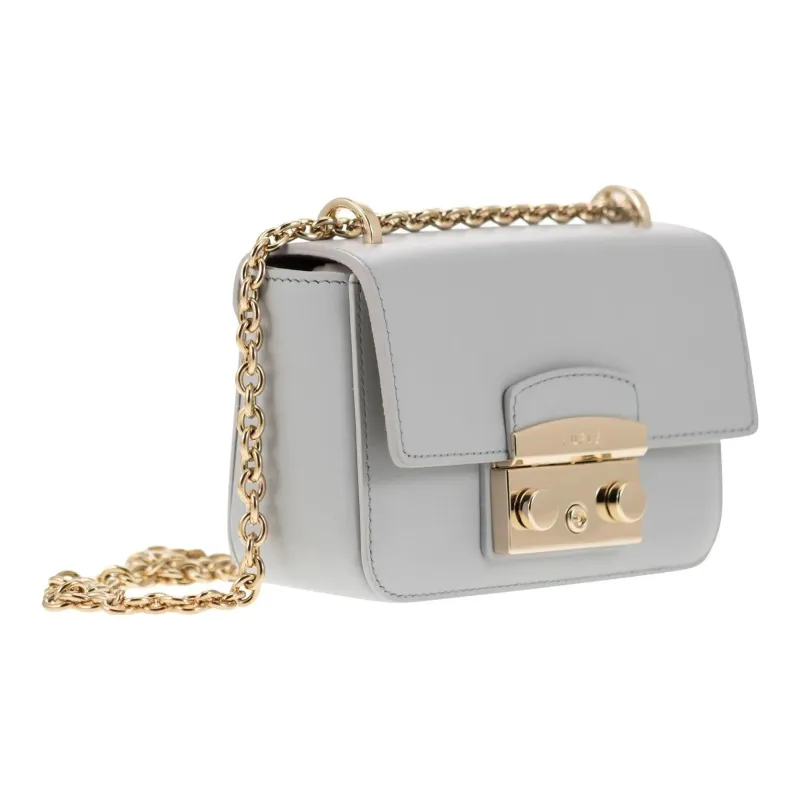 Furla Metropolis Collection Soft Calfskin Shoulder Bag Crossbody Bag Mini Women's Gray-1