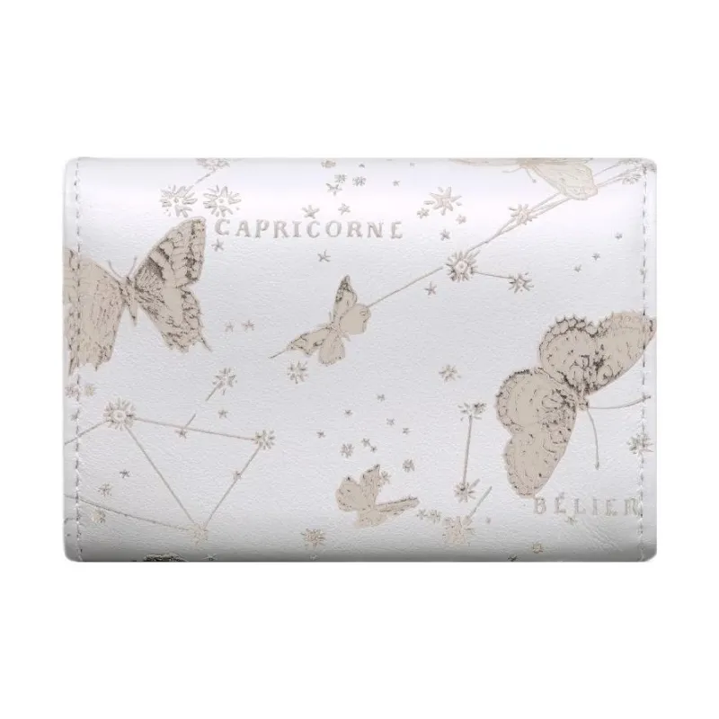 DIOR Caro Cow Leather Wallet Extra Small Women's White-2