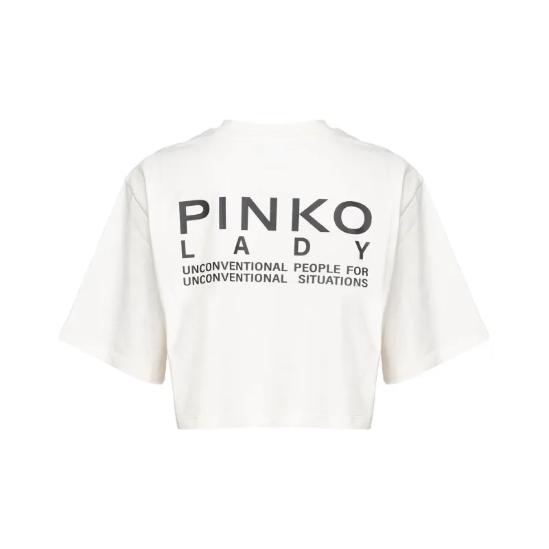 PINKO FW23 Crop Top Pinko Lady T-Shirt Women's White-1