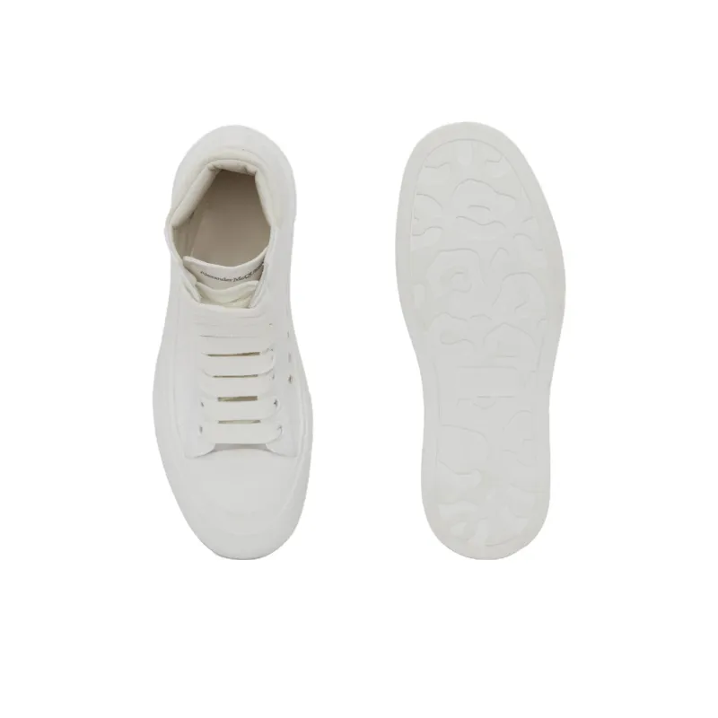 Alexander McQueen Deck Plimsoll High Top Sneaker Optical White Women's-5