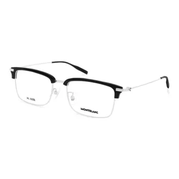 MONTBLANC Plate Frame Titanium Alloy Rectangular Optical Glasses Men's Silver