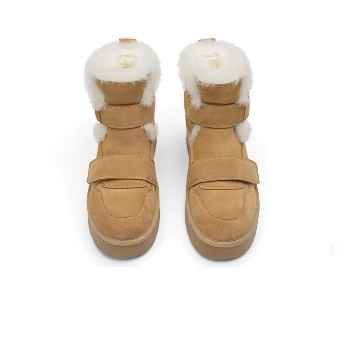 TOOMANYSHOES Short Thickened And Fleece Lined Warm Cold Resistant Height Increasing Slimming Commute Snow Boots Women's-3