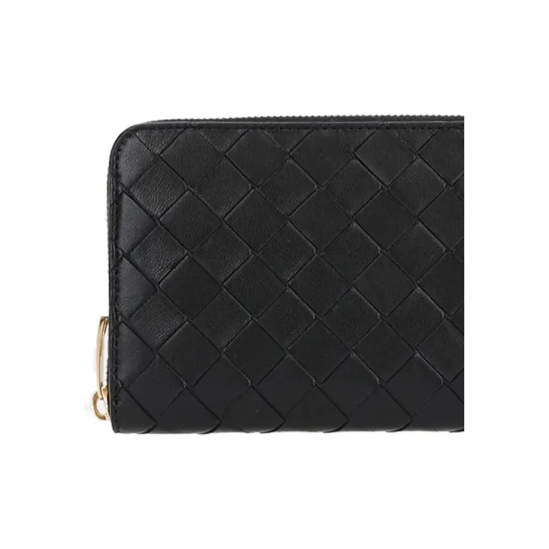 Bottega Veneta Leather Clutches Wallets Women's Black-5