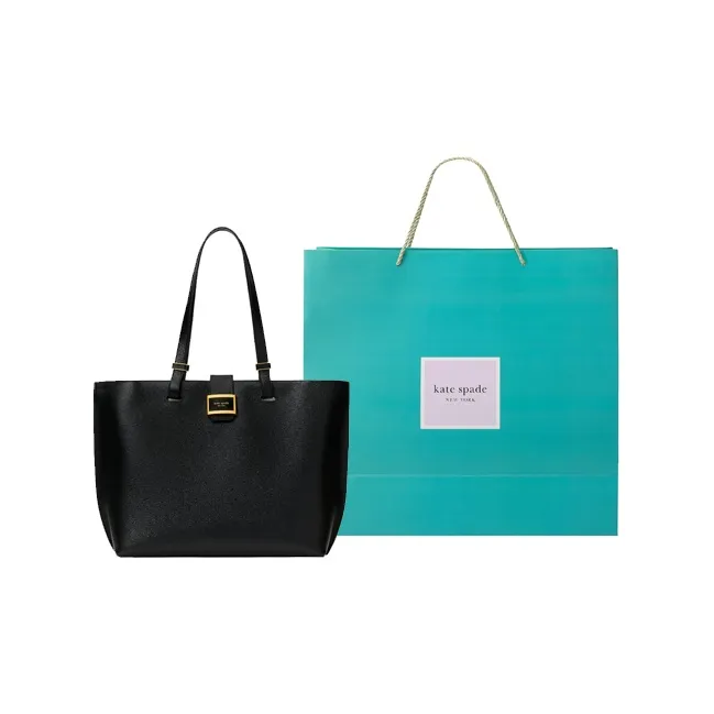 Kate Spade Leather Tote Bag Shopping Bag Handbag Shoulder Bag Women's Black-6