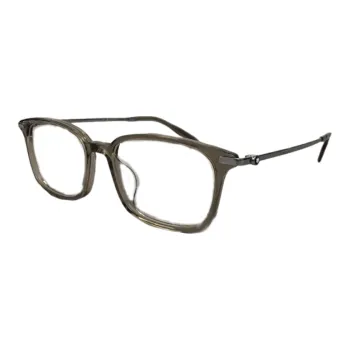 MONTBLANC Plate Frame Titanium Rectangular Eyeglass Frames Unisex Translucent Brown