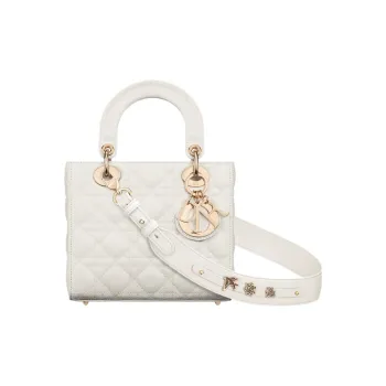DIOR Lady DiorMy ABCDior Lambskin Shoulder Bag, Crossbody Bag, Handbag Small Size Women's Latte White