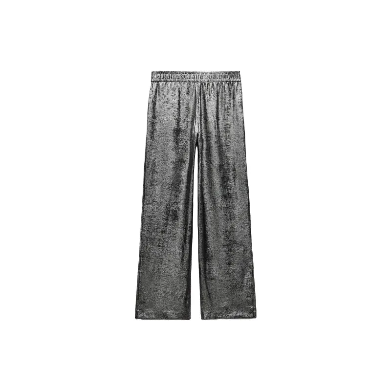 ZARA Casual Pants Women's Silver-1