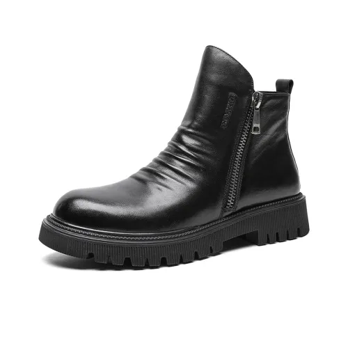 TRUMPPIPE Ankle Boots Men Black