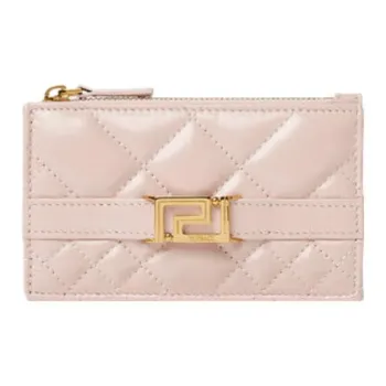 FANSIZHE Leather Card Holder Women's Light Pink