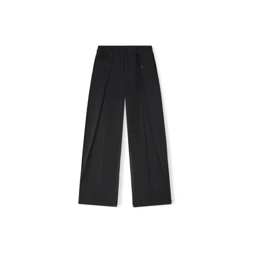 WILD LEADER Casual Pants Unisex Piano Black Thickened