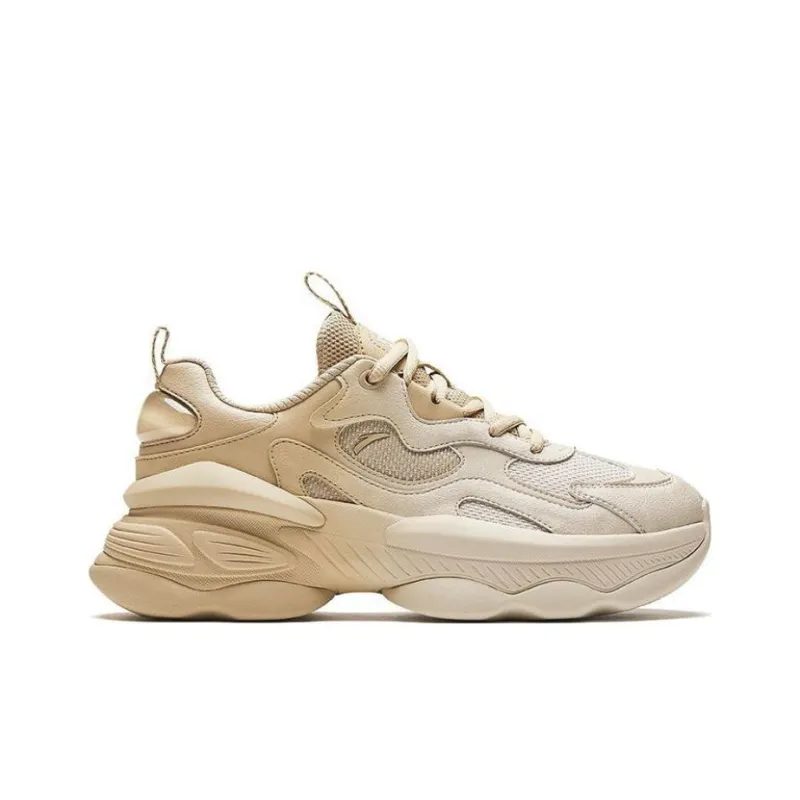 Anta Durable Breathable Low Top Casual Shoes Women's Beige-1