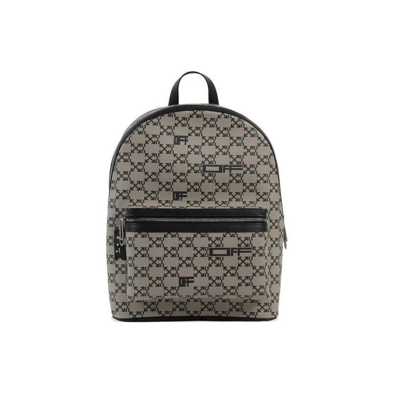 OFF-WHITE Cotton Blend Backpack Men's Brown Black-0