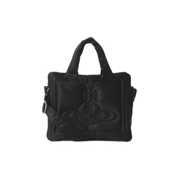 Vivienne Westwood Polyester Cow Leather Tote Bag, Shopping Bag, Shoulder Bag, Handbag Trumpets Women's Black