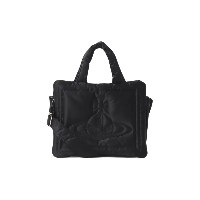 Vivienne Westwood Polyester Cow Leather Tote Bag, Shopping Bag, Shoulder Bag, Handbag Trumpets Women's Black-0