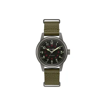 BULOVA Wrist Watch Automatic Mechanical Movement Leather Watch Bands 38mm Black Dial Men's Watches