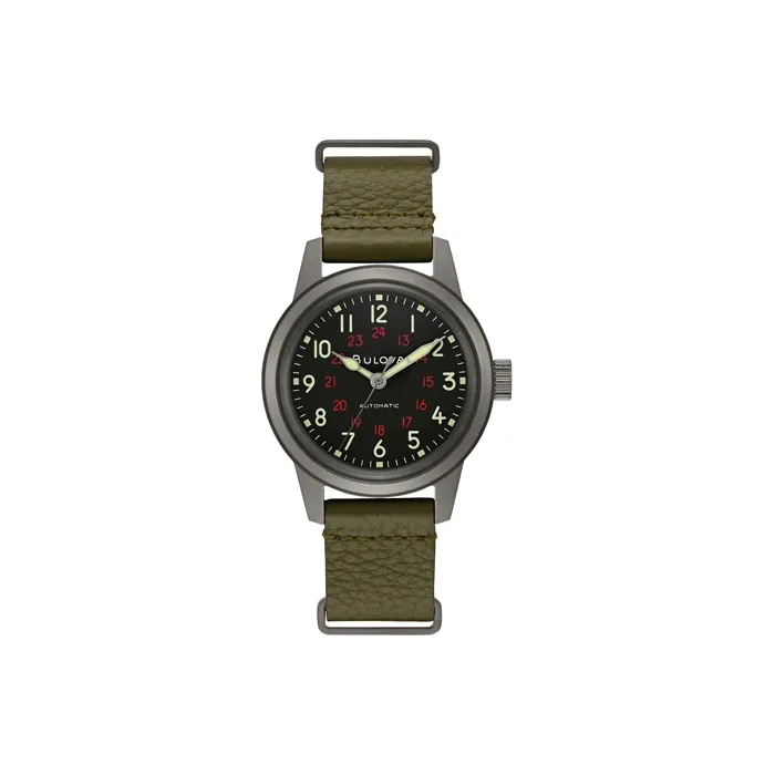 BULOVA Wrist Watch Automatic Mechanical Movement Leather Watch Bands 38mm Black Dial Men's Watches-0