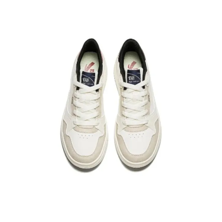 Anta Cushioning, Wear Resistant Low Top Skateboard Shoes Men's White-2