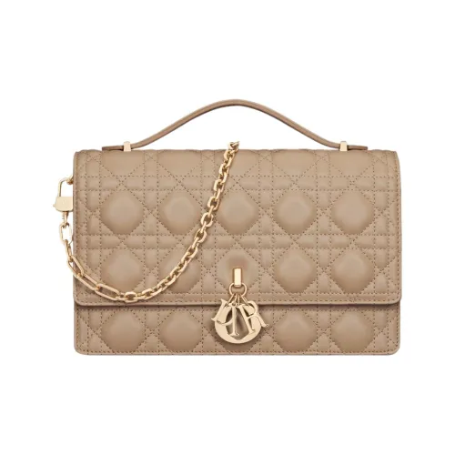 DIOR Lambskin Handbag Women's Cookie