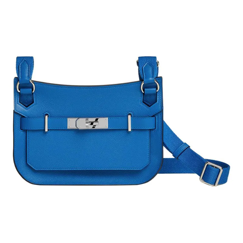 HERMES Jypsiere Evercolor Calfskin Shoulder Bag Crossbody Bag Mini Women's Glaze Blue-0