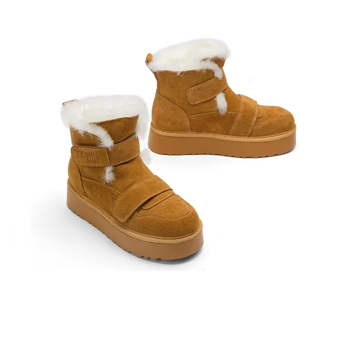 TOOMANYSHOES Short Thickened And Fleece Lined Warm Cold Resistant Height Increasing Slimming Commute Snow Boots Women's-8