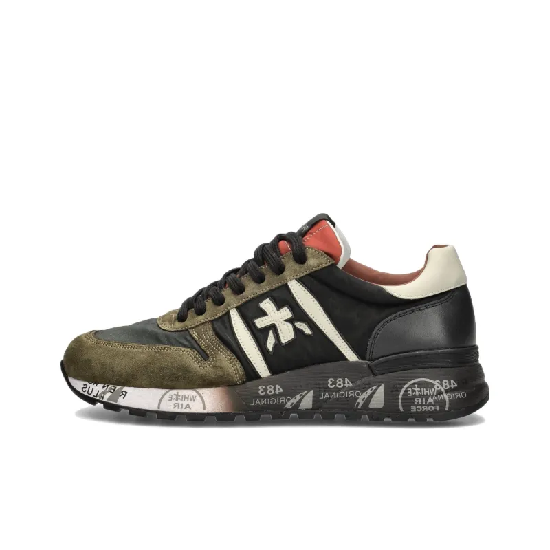 PREMIATA Lander Low Top Casual Shoes Men's Black Green-0