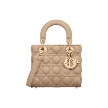 DIOR Lady Dior Grain Calfskin Lady Dior Bag, Crossbody, One Shoulder, Handbag Small Size Women's Cookie