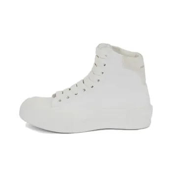 Alexander McQueen Deck Plimsoll High Top Sneaker Optical White Women's