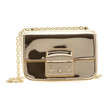 Furla Metropolis Collection Polyurethane Crossbody Bag Shoulder Bag Women's Gold