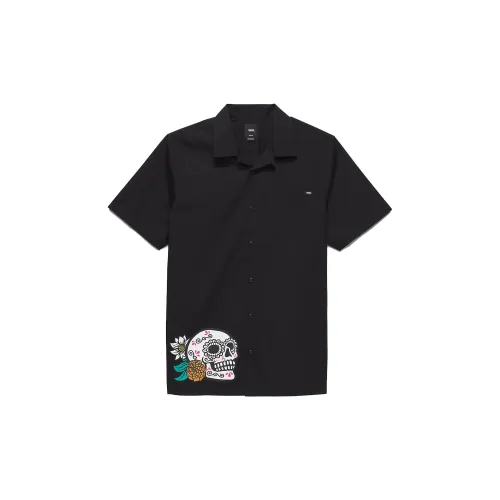 Vans Guided Dia De Los Muertos Shirts Men Black