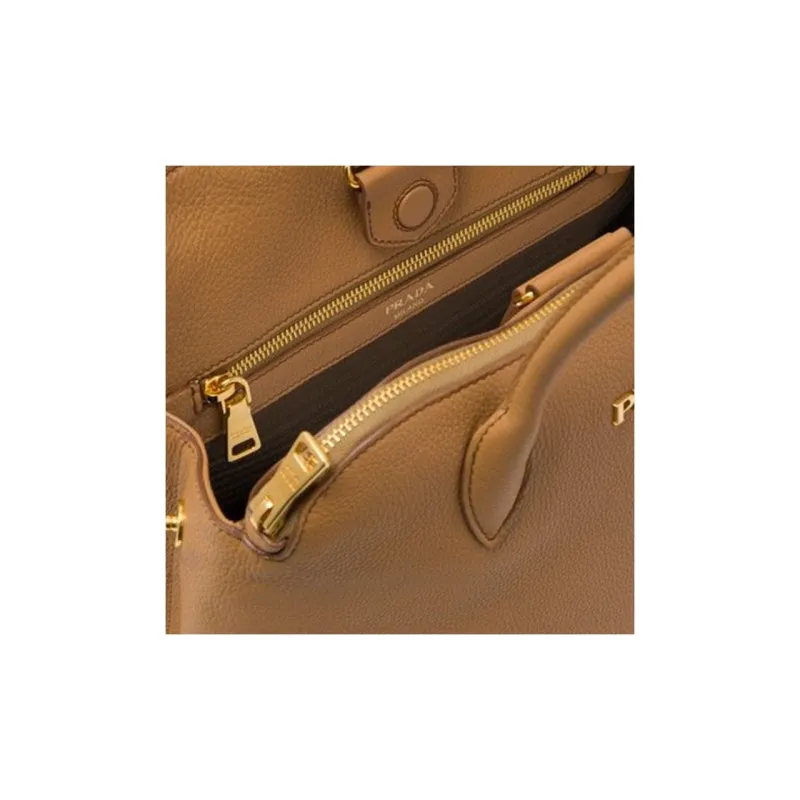 PRADA Genuine Leather Shoulder Bag Crossbody Bag Handbag Women's Brown-4