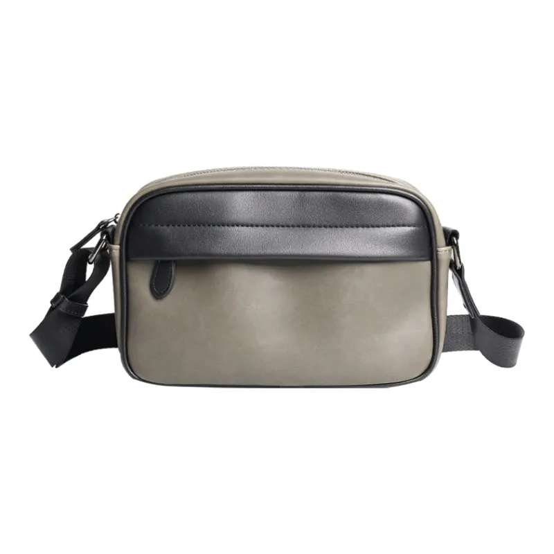 ALNI BITTON PU Bonded Synthetic Leather Crossbody Bag Regular Men's Black Checkerboard/Black/Gray/Green-14