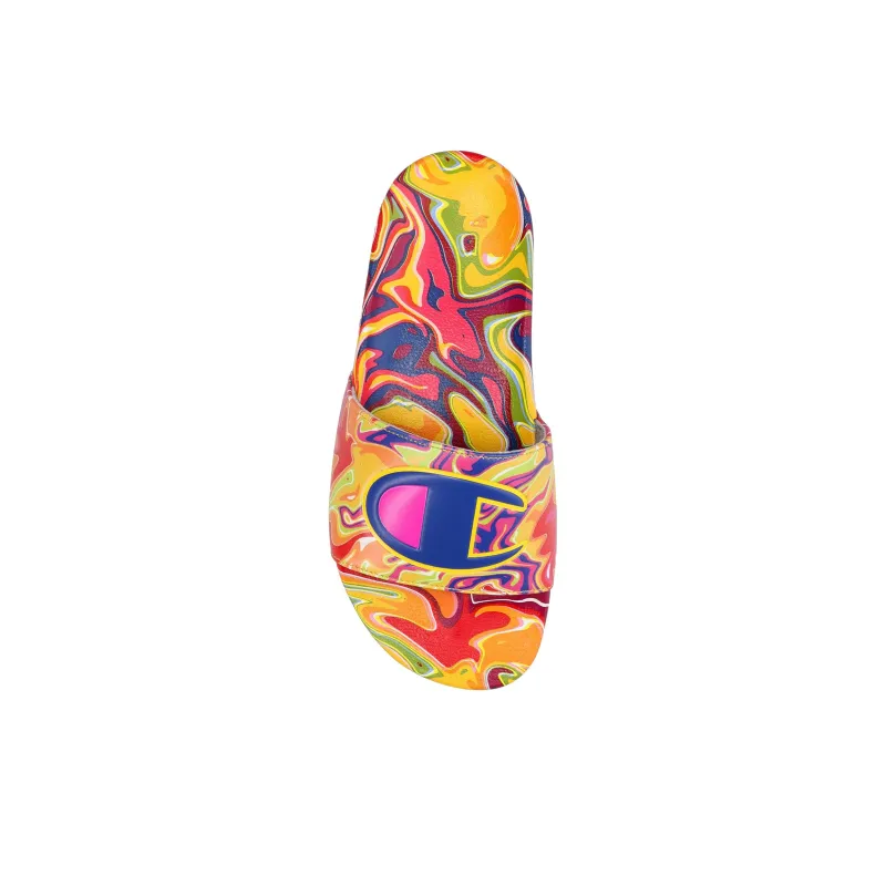 Champion IPO Liquid Slide Slippers Women's Red Yellow-2