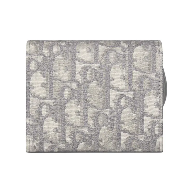 DIOR Saddle Oblique Jacquard Fabric Wallet Regular Women's Dio Gray-2