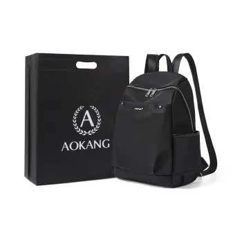 AOKANG Fabric Canvas Backpack Unisex Hepburn Black/Khaki
