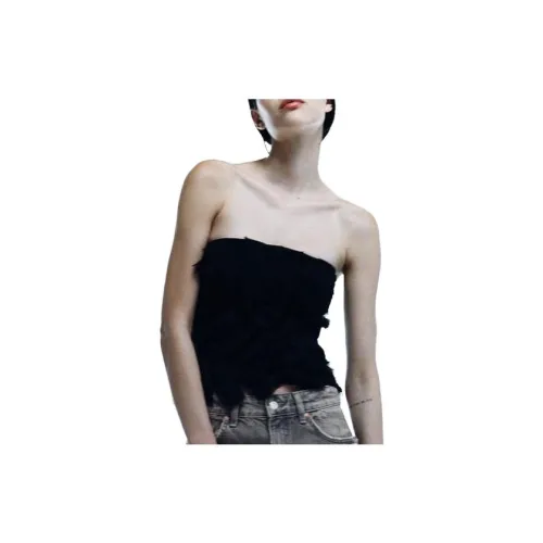 ZARA Strapless Tops Women's Black