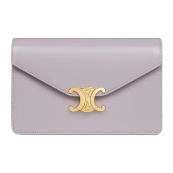 CELINE Cow Leather Shoulder Bag, Crossbody Bag, Wallet Mini Women's Light Lilac