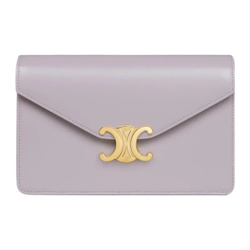 CELINE Cow Leather Shoulder Bag, Crossbody Bag, Wallet Mini Women's Light Lilac-0