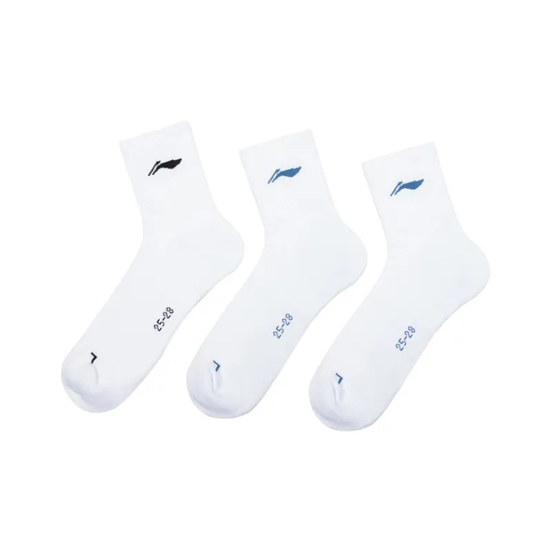 LiNing Badminton Series Mid Calf Socks Unisex 3 Pack-0