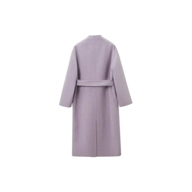 OVV Coats Women's Purple Gray Solid Color A9-1