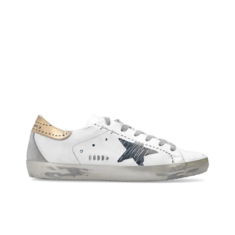 Golden Goose Super Star Stylish Skateboarding Shoes Women's White Vintage Version-1