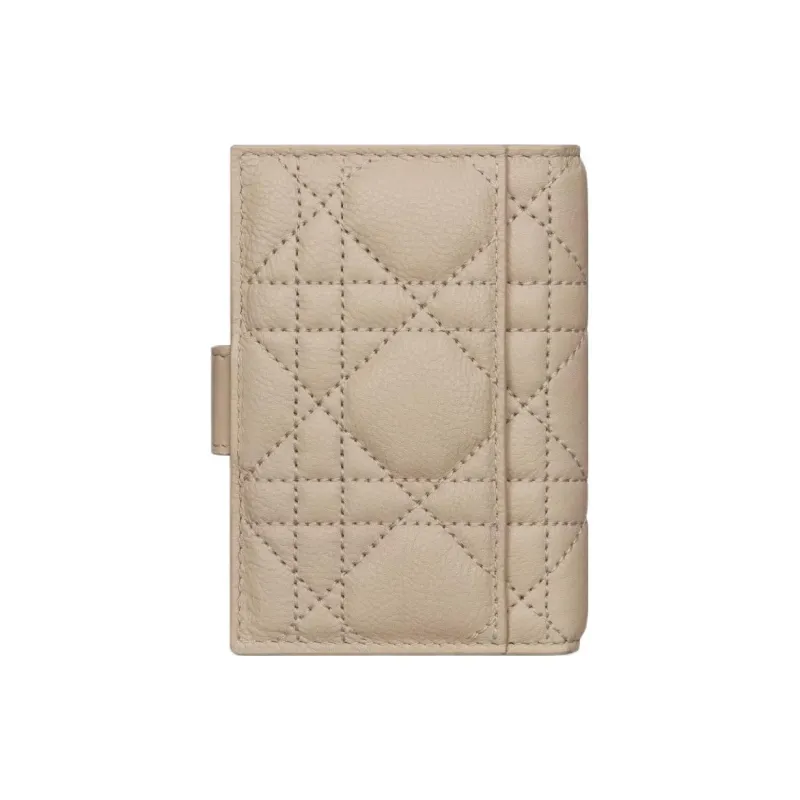 DIOR Caro Soft Cow Leather Card Holder Women's Sandy Umber-2