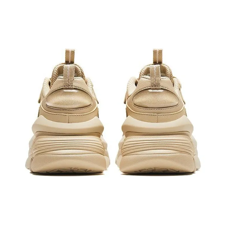 Anta Durable Breathable Low Top Casual Shoes Women's Beige-3