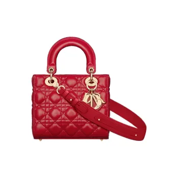 DIOR Lady DiorMy ABCDior Lambskin Shoulder Bag Crossbody Bag Handbag Small Size Women's Isolated Heather Red