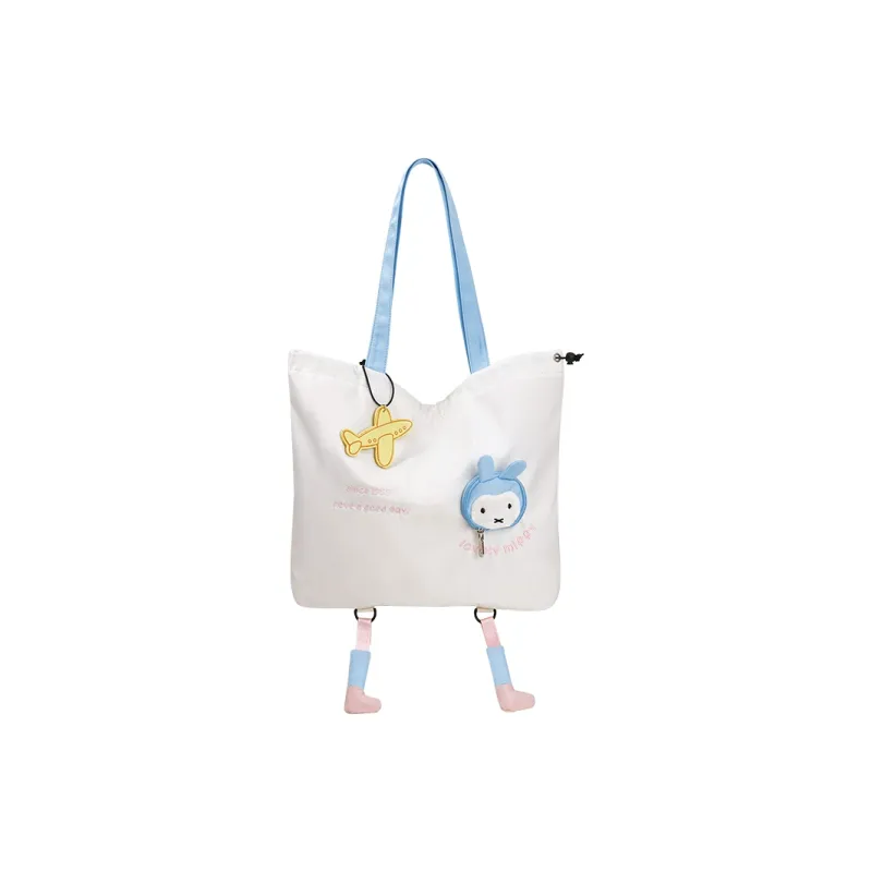 Miffy Nylon Fabric Tote Bag Shopping Bag Handbag Shoulder Bag Women's Light Green/White-6