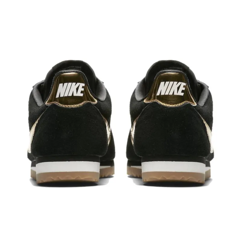 Nike Classic Cortez Black Metallic Gold Gum Women's-4