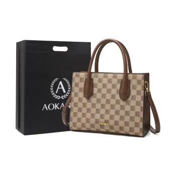 AOKANG PVC Crossbody Bags Totes Mom Bag Tote Bag Shopping Bag Shoulder Bags Handbags Medium Size Women's Khaki Coffee