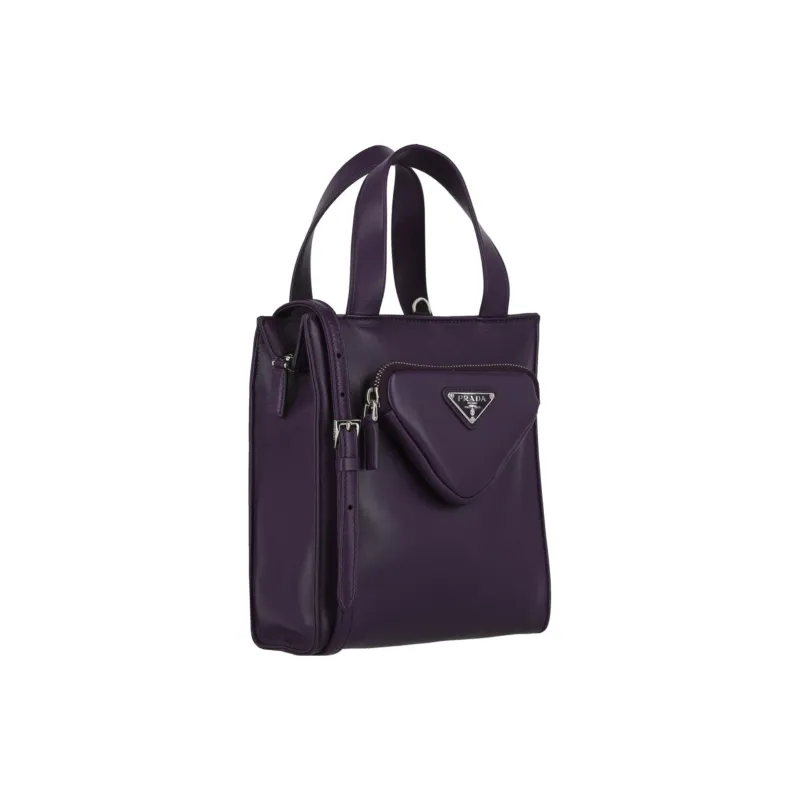 PRADA Calfskin Shoulder Bag Crossbody Bag Handbag Purple-1