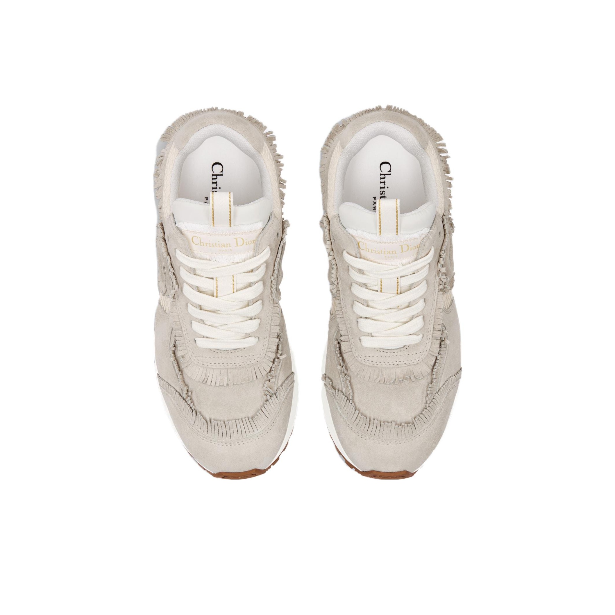【フリンジがポイント♪】DIOR★C'est Dior スニーカー DIOR C'est Dior Low-Top Casual Shoes Women's Ecru Original