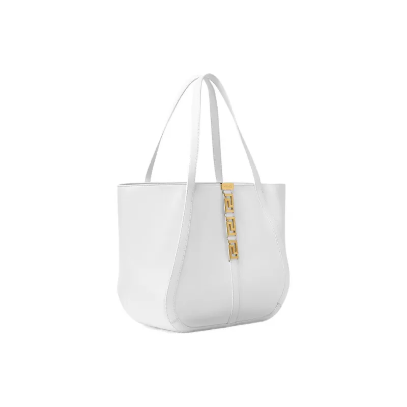 VERSACE Greca Goddess Cow Leather Tote Bag Shopping Bag Handbag Large Size Women's White-1